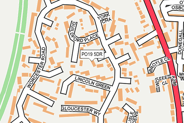 PO19 5DR map - OS OpenMap – Local (Ordnance Survey)