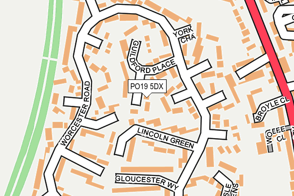 PO19 5DX map - OS OpenMap – Local (Ordnance Survey)