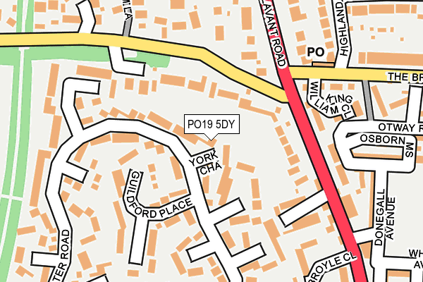 PO19 5DY map - OS OpenMap – Local (Ordnance Survey)