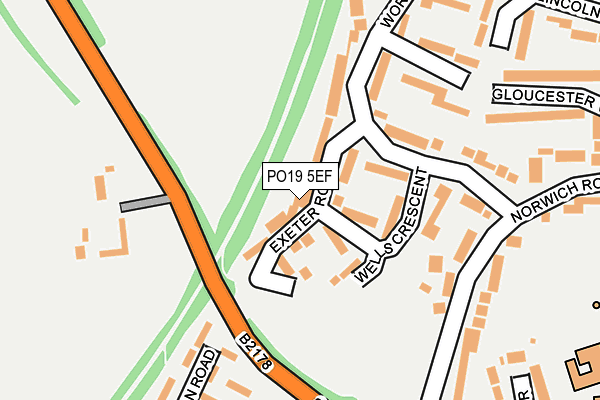 PO19 5EF map - OS OpenMap – Local (Ordnance Survey)