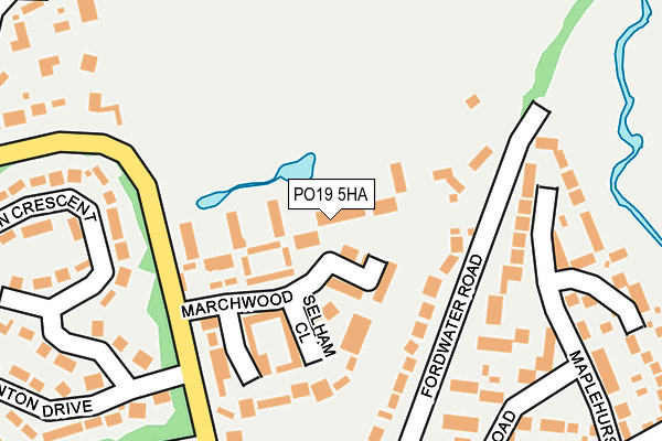 PO19 5HA map - OS OpenMap – Local (Ordnance Survey)