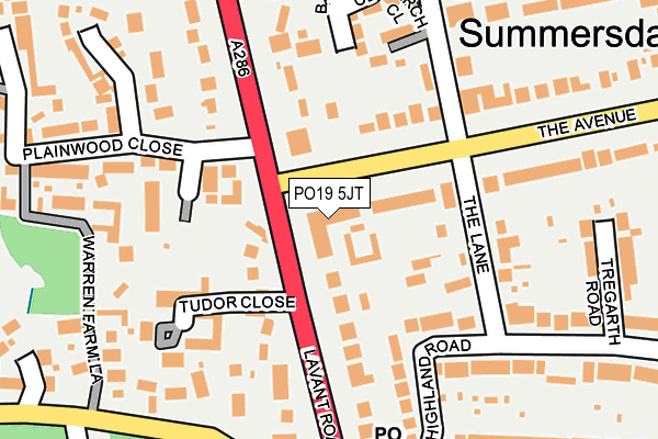 PO19 5JT map - OS OpenMap – Local (Ordnance Survey)