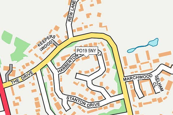 PO19 5NY map - OS OpenMap – Local (Ordnance Survey)