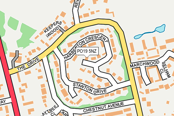 PO19 5NZ map - OS OpenMap – Local (Ordnance Survey)