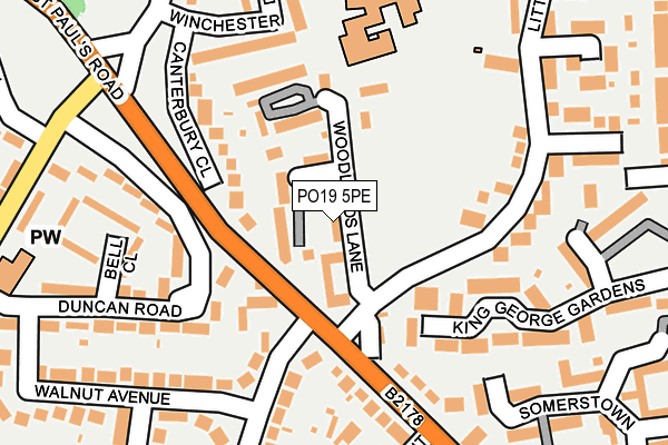 PO19 5PE map - OS OpenMap – Local (Ordnance Survey)