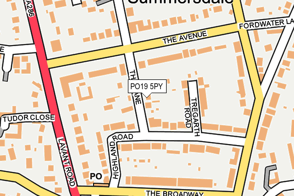 PO19 5PY map - OS OpenMap – Local (Ordnance Survey)