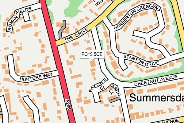 PO19 5QE map - OS OpenMap – Local (Ordnance Survey)