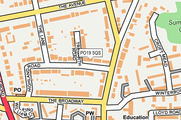 PO19 5QS map - OS OpenMap – Local (Ordnance Survey)
