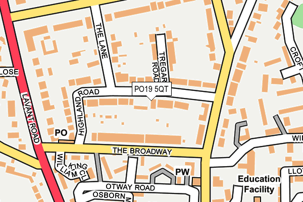 PO19 5QT map - OS OpenMap – Local (Ordnance Survey)