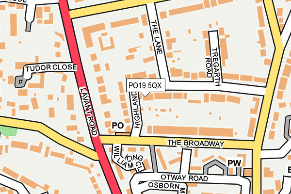 PO19 5QX map - OS OpenMap – Local (Ordnance Survey)