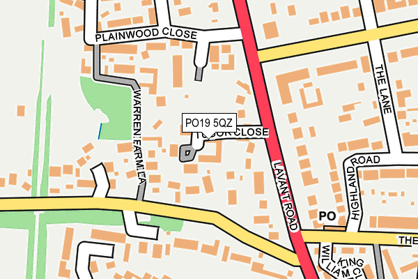 PO19 5QZ map - OS OpenMap – Local (Ordnance Survey)