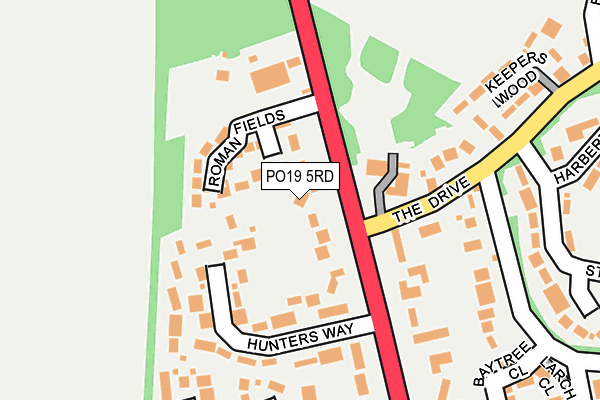 PO19 5RD map - OS OpenMap – Local (Ordnance Survey)