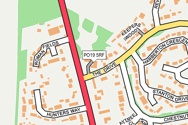 PO19 5RF map - OS OpenMap – Local (Ordnance Survey)
