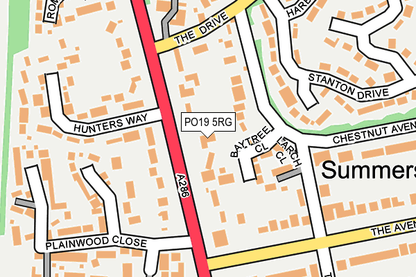 PO19 5RG map - OS OpenMap – Local (Ordnance Survey)