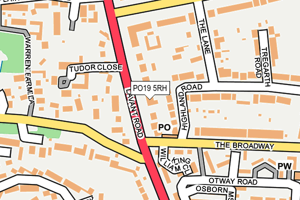 PO19 5RH map - OS OpenMap – Local (Ordnance Survey)
