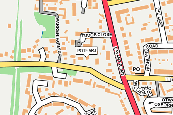 PO19 5RJ map - OS OpenMap – Local (Ordnance Survey)