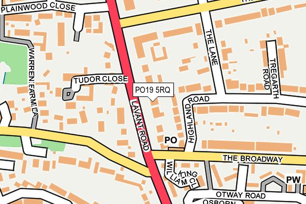 PO19 5RQ map - OS OpenMap – Local (Ordnance Survey)