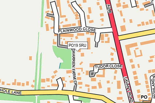 PO19 5RU map - OS OpenMap – Local (Ordnance Survey)