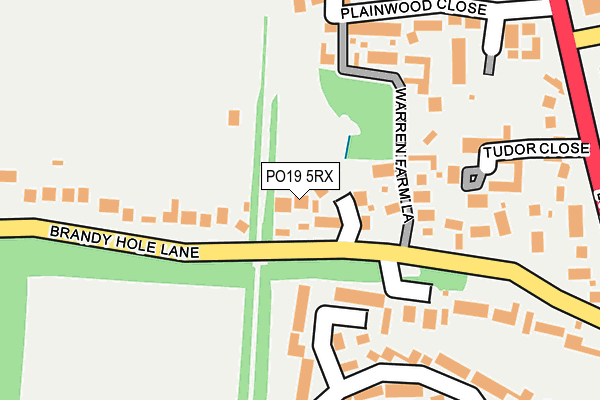 PO19 5RX map - OS OpenMap – Local (Ordnance Survey)