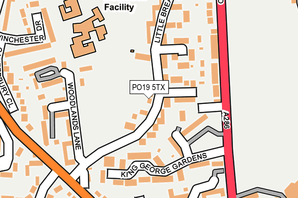 PO19 5TX map - OS OpenMap – Local (Ordnance Survey)
