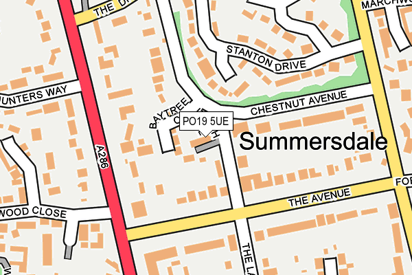 PO19 5UE map - OS OpenMap – Local (Ordnance Survey)