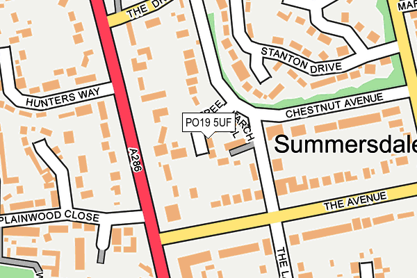 PO19 5UF map - OS OpenMap – Local (Ordnance Survey)