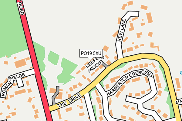 PO19 5XU map - OS OpenMap – Local (Ordnance Survey)