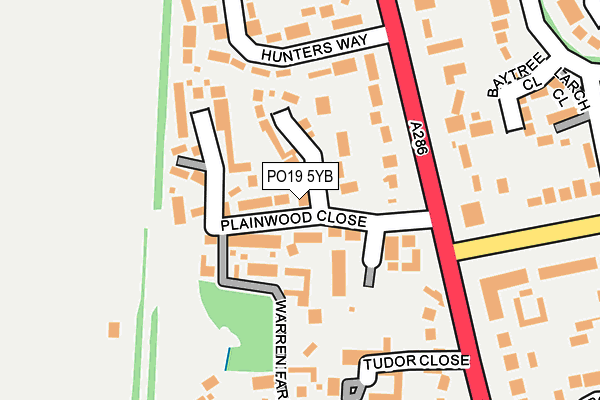 PO19 5YB map - OS OpenMap – Local (Ordnance Survey)
