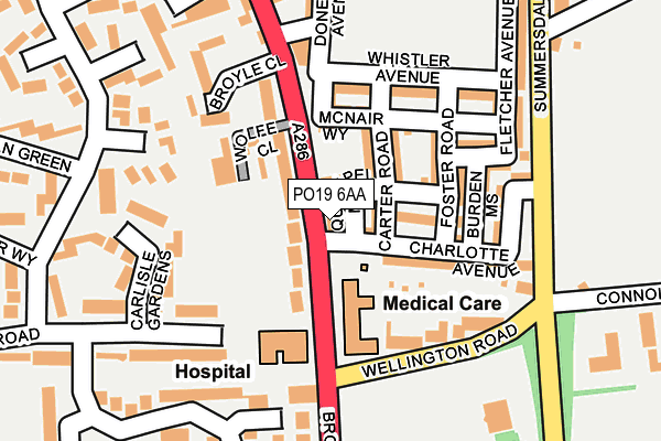 PO19 6AA map - OS OpenMap – Local (Ordnance Survey)