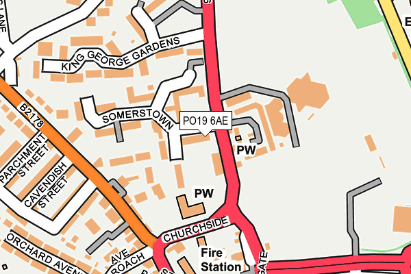 PO19 6AE map - OS OpenMap – Local (Ordnance Survey)
