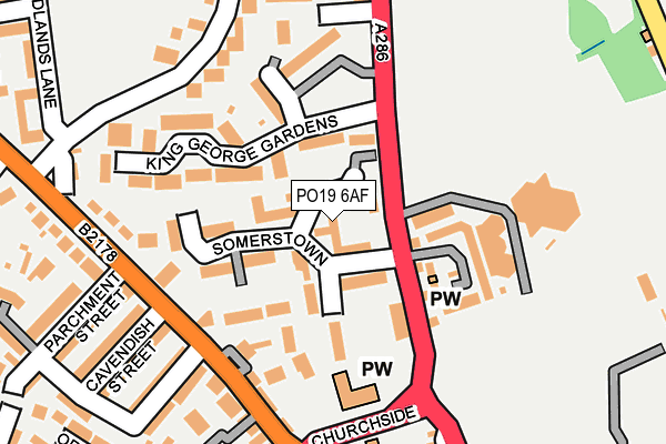 PO19 6AF map - OS OpenMap – Local (Ordnance Survey)