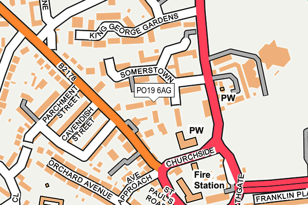 PO19 6AG map - OS OpenMap – Local (Ordnance Survey)