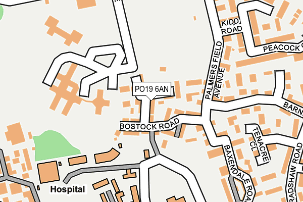PO19 6AN map - OS OpenMap – Local (Ordnance Survey)