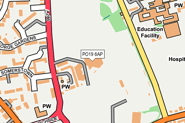 PO19 6AP map - OS OpenMap – Local (Ordnance Survey)