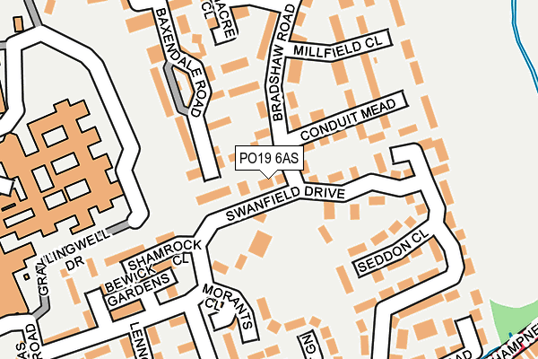PO19 6AS map - OS OpenMap – Local (Ordnance Survey)