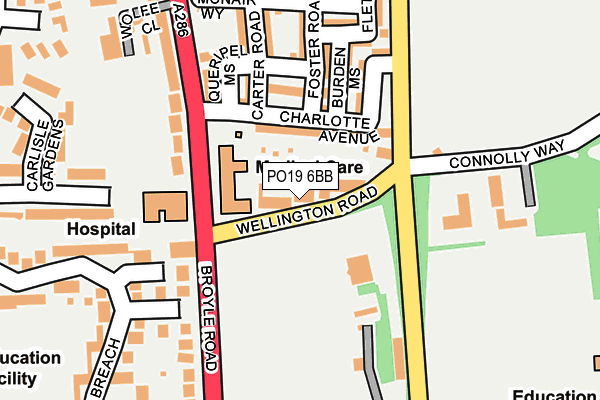 PO19 6BB map - OS OpenMap – Local (Ordnance Survey)