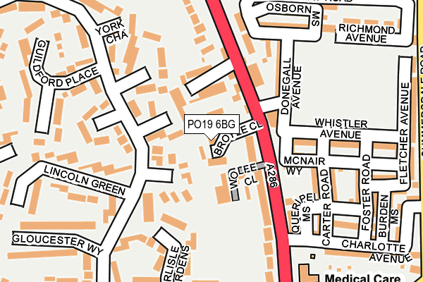 PO19 6BG map - OS OpenMap – Local (Ordnance Survey)