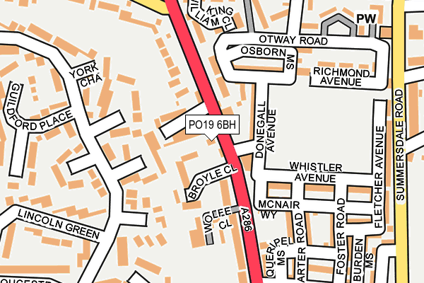 PO19 6BH map - OS OpenMap – Local (Ordnance Survey)