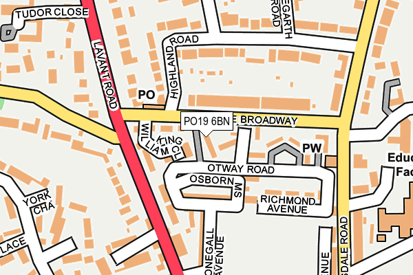 PO19 6BN map - OS OpenMap – Local (Ordnance Survey)
