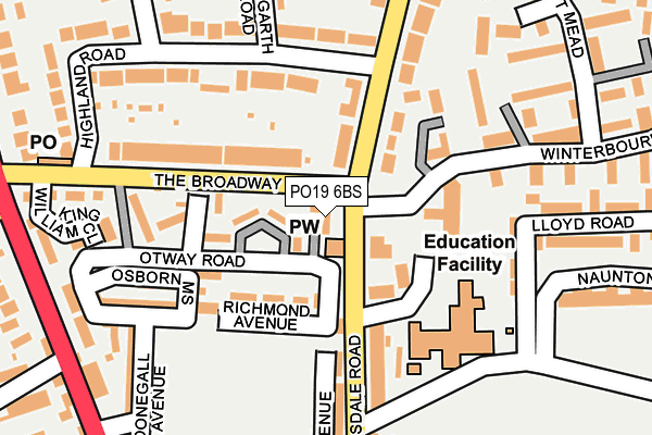 PO19 6BS map - OS OpenMap – Local (Ordnance Survey)