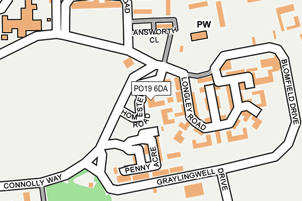 PO19 6DA map - OS OpenMap – Local (Ordnance Survey)