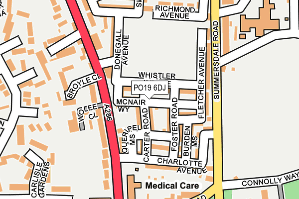 PO19 6DJ map - OS OpenMap – Local (Ordnance Survey)