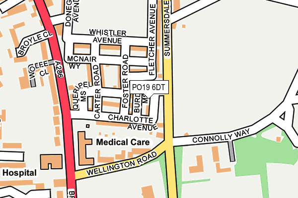 PO19 6DT map - OS OpenMap – Local (Ordnance Survey)