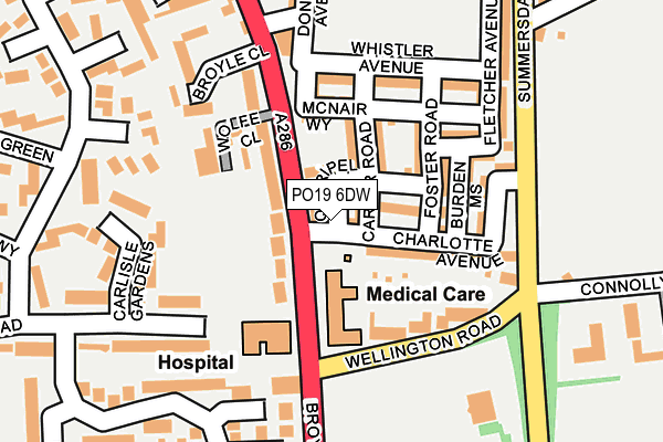PO19 6DW map - OS OpenMap – Local (Ordnance Survey)