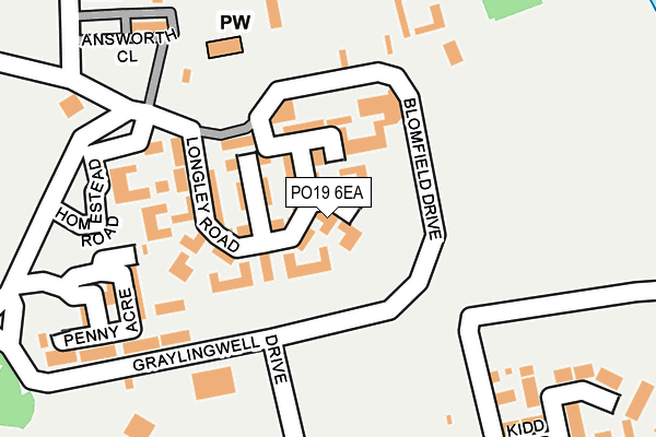 PO19 6EA map - OS OpenMap – Local (Ordnance Survey)