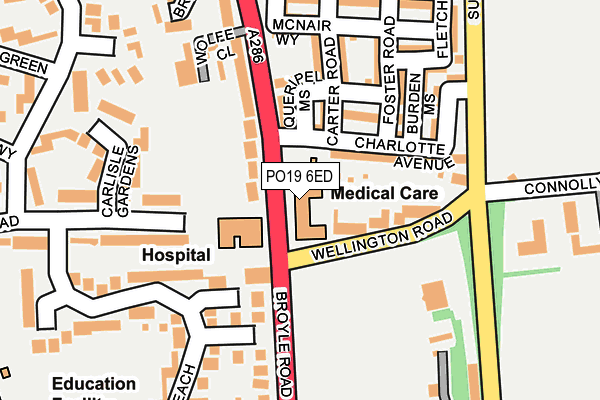 PO19 6ED map - OS OpenMap – Local (Ordnance Survey)