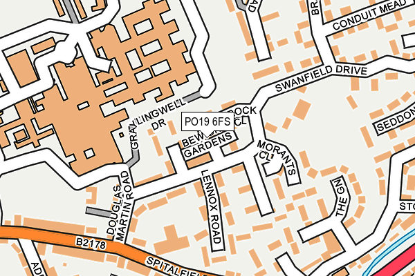 PO19 6FS map - OS OpenMap – Local (Ordnance Survey)