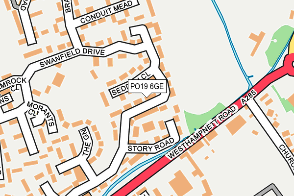 PO19 6GE map - OS OpenMap – Local (Ordnance Survey)