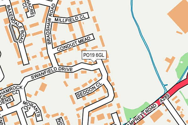 PO19 6GL map - OS OpenMap – Local (Ordnance Survey)