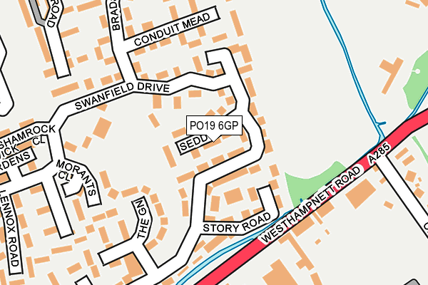 PO19 6GP map - OS OpenMap – Local (Ordnance Survey)